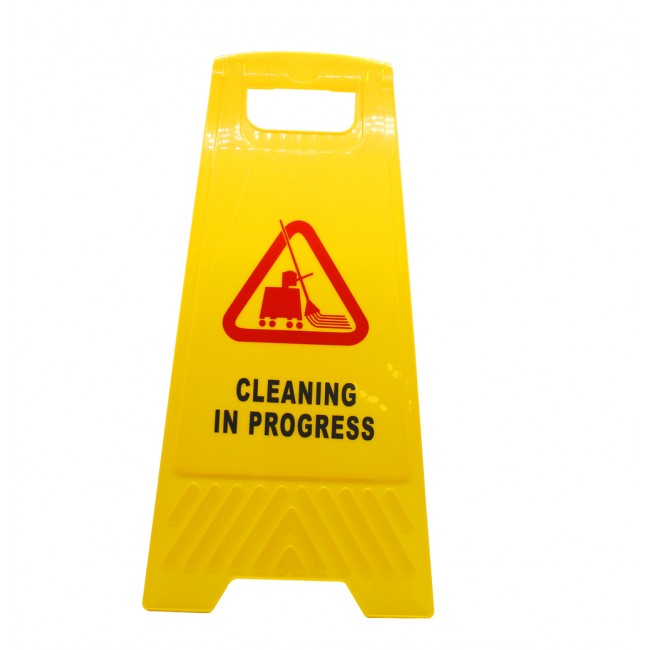  (Pack of 3) 2-Sided Fold-out Floor Safety Sign with Cleaning in Progress
